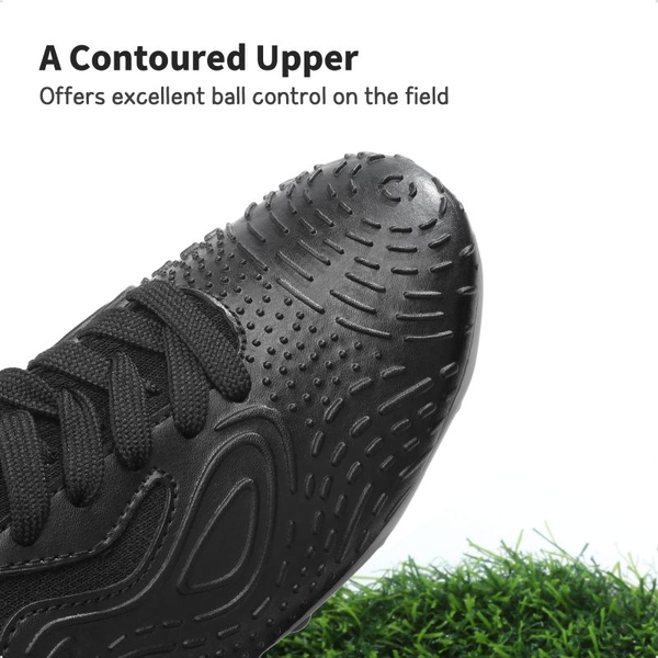 Kids Contoured Upper Soccer Shoes - BLACK GREY - 3